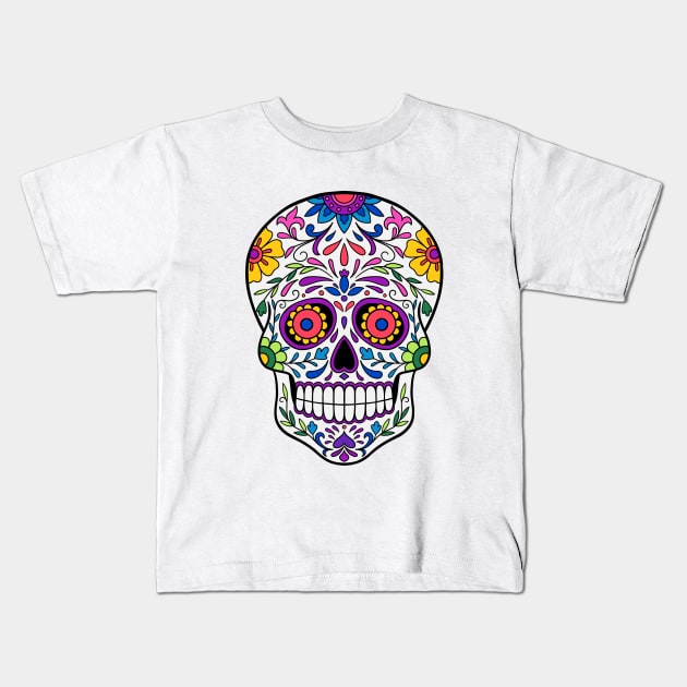 Day of the Dead, Sugar Skull Kids T-Shirt by InshynaArt